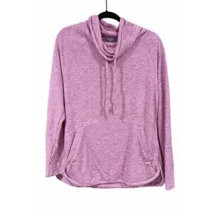 T by Talbots Pink Cowl Neck Pullover Top Medium Soft Cozy Lounge Athleisure